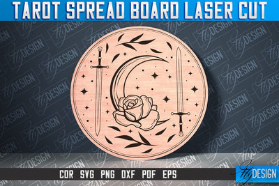 Tarot Spread Board Laser Cut SVG Design | Tarot Board SVG Design SVG Fly Design 