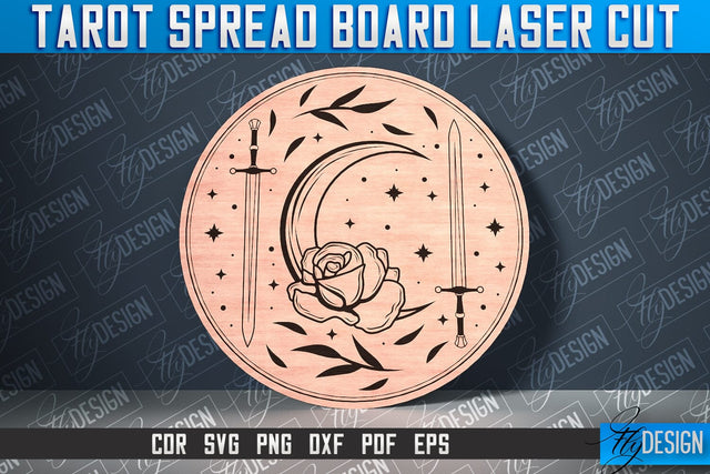 Tarot Spread Board Laser Cut SVG Design | Tarot Board SVG Design SVG Fly Design 