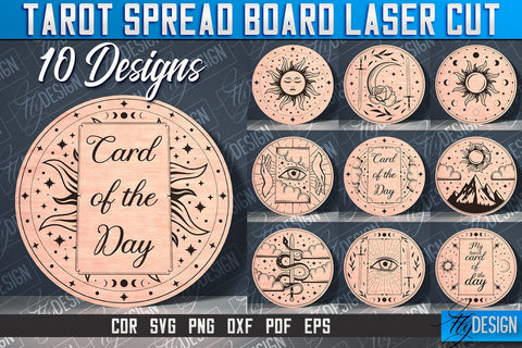 Tarot Spread Board Laser Cut SVG Design | Tarot Board SVG Design SVG Fly Design 