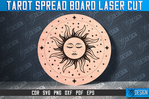 Tarot Spread Board Laser Cut SVG Design | Tarot Board SVG Design SVG Fly Design 