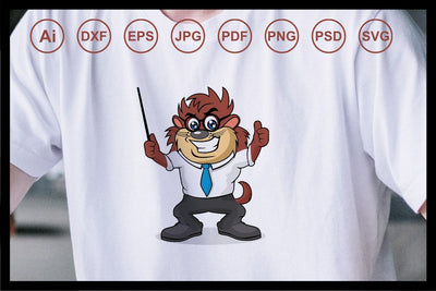 Tasmanian devil cartoon design illustration SVG Leamsign Studio 