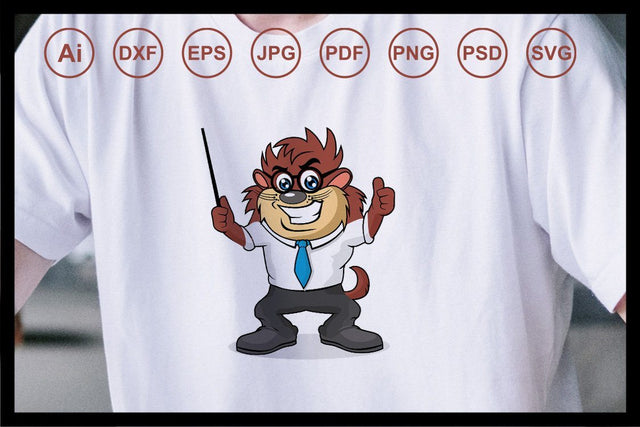 Tasmanian devil cartoon design illustration SVG Leamsign Studio 