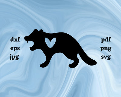 Tasmanian Devil Heart SVG Cut File SVG Northern Light SVG 