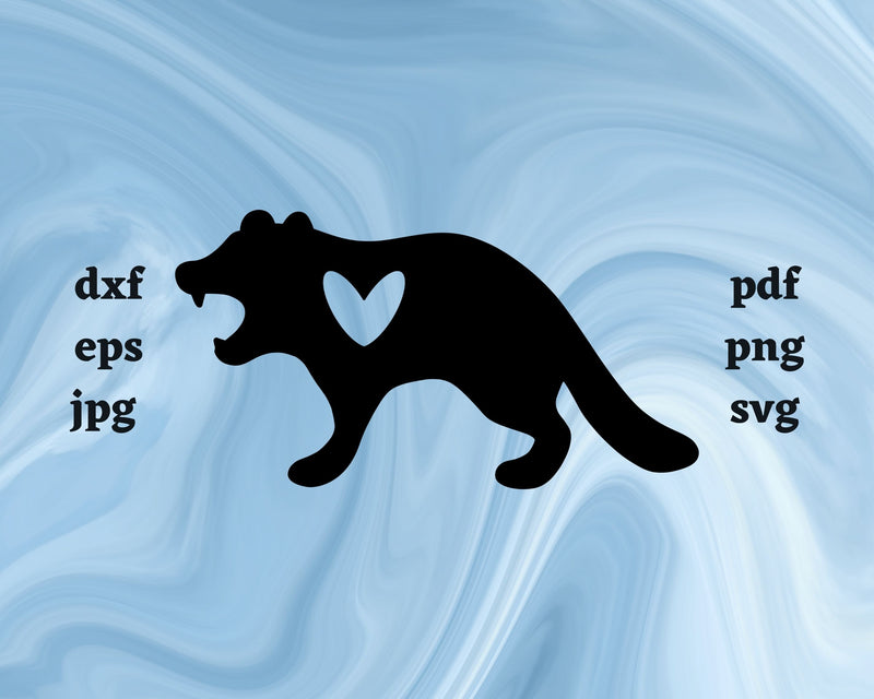 Tasmanian Devil Heart SVG Cut File SVG Northern Light SVG 