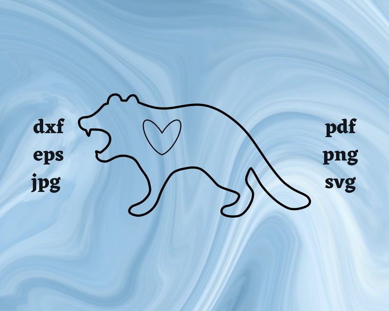Tasmanian Devil Heart SVG Cut File SVG Northern Light SVG 