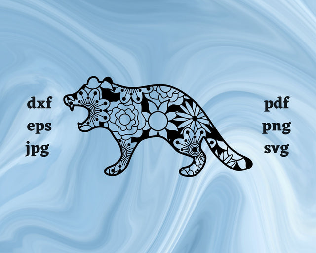 Tasmanian Devil Mandala SVG Cut File SVG Northern Light SVG 