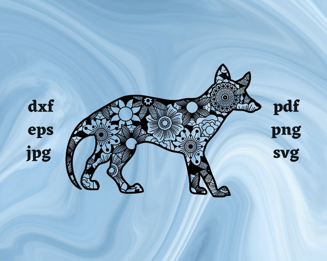 Tasmanian Tiger Mandala SVG Cut File SVG Northern Light SVG 