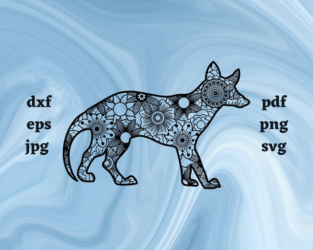 Tasmanian Tiger Mandala SVG Cut File SVG Northern Light SVG 