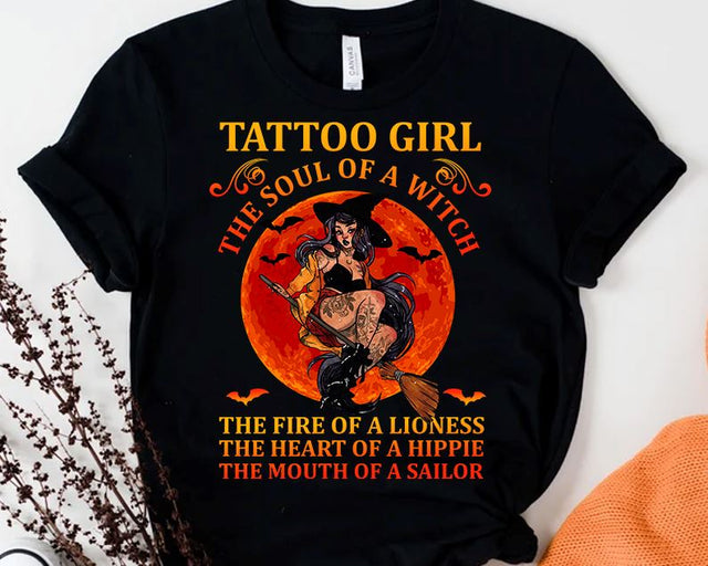 Tattoo Girl The Soul Of A Witch The Fire Of A Lioness The Heart Of A Hippie The Mouth Of A Sailor Tattoo Witch Halloween Sublimation Designs Downloads Sublimation iStyleDesign 