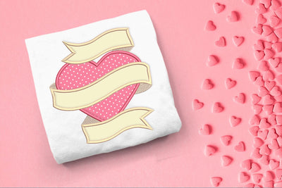 Tattoo Heart with Banner Split Applique Embroidery Embroidery/Applique DESIGNS Designed by Geeks 