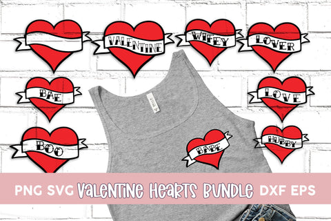 Tattoo Hearts SVG| Valentine's love Bundle vintage ink hubby SVG Maggie Do Design 