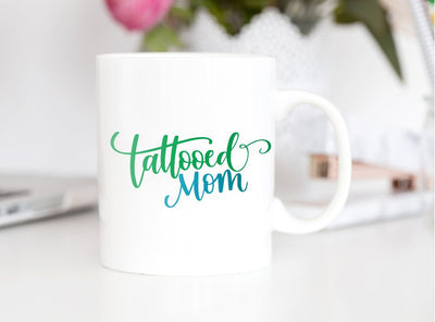 Tattooed Mom Hand Lettered SVG DXF PNG Cut File SVG Cursive by Camille 