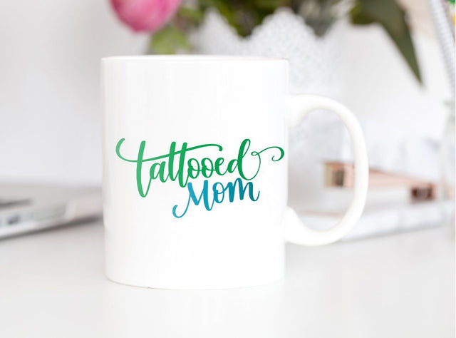 Tattooed Mom Hand Lettered SVG DXF PNG Cut File SVG Cursive by Camille 