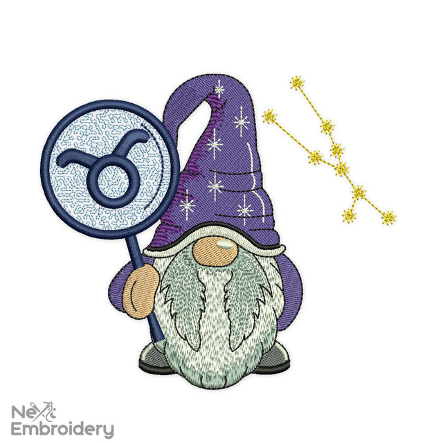 Taurus Gnome Embroidery Design Embroidery/Applique DESIGNS NextEmbroidery 