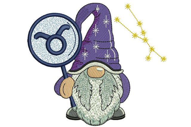 Taurus Gnome Embroidery Design, Zodiac Horoscope Embroidery designs, Machine Embroidery File Embroidery/Applique DESIGNS NextEmbroidery 