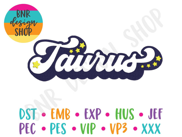 Taurus Machine Embroidery Design, Horoscope Embroidery Embroidery/Applique DESIGNS BNRDesignShop 