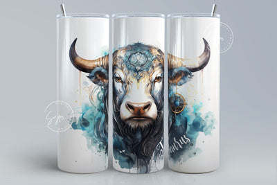 Taurus Zodiac tumbler wrap sublimation PNG, Astrology Sign, Constellations, 20 oz Skinny Tumbler Sublimation Design, Watercolor, Digital Sublimation Syre Digital Creations 
