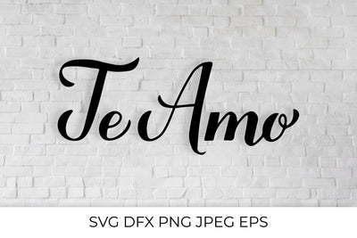 Te Amo calligraphy hand lettering. I Love You in Spanish SVG LaBelezoka 