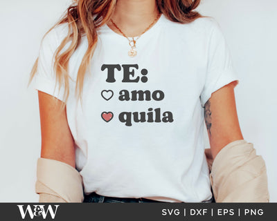 Te Amo Tequila SVG | Funny Valentine SVG SVG Wood And Walt 