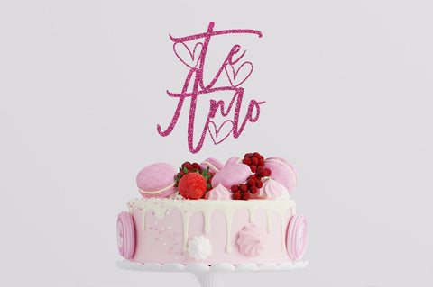 Te Amo Valentine's Day Cake Topper Sublimation Pickled Thistle Creative 