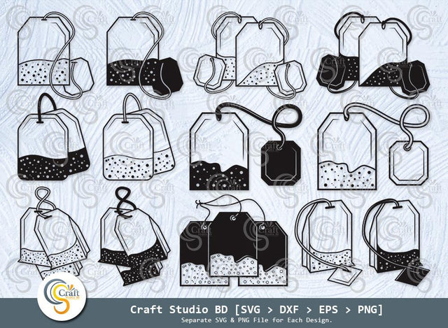 Tea Bag Silhouette, Tea Bag SVG, Tea Time Svg, Tea Svg, Tea Lover Svg, Tea Drink Svg, Tea Bag Bundle SVG ETC Craft 