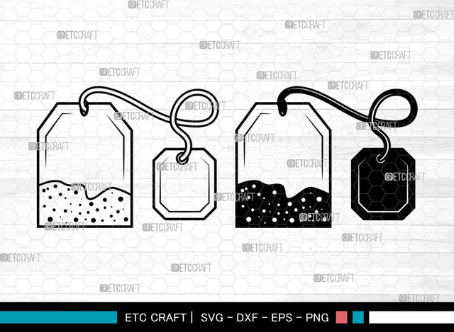 Tea Bag SVG, Tea Bag With Label SVG, Tea Time Svg, Tea Svg, Tea Lover Svg, Tea Drink Svg, Tea Bag SVG ETC Craft 