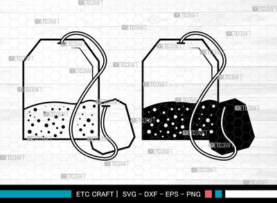 Tea Bag SVG, Tea Bag With Label SVG, Tea Time Svg, Tea Svg, Tea Lover Svg, Tea Drink Svg, Tea Bag SVG ETC Craft 