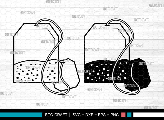 Tea Bag SVG, Tea Bag With Label SVG, Tea Time Svg, Tea Svg, Tea Lover Svg, Tea Drink Svg, Tea Bag SVG ETC Craft 