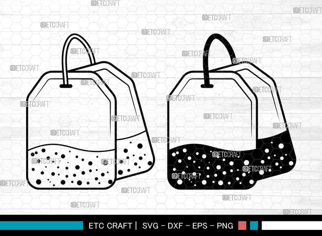 Tea Bag SVG, Tea Bag With Label SVG, Tea Time Svg, Tea Svg, Tea Lover Svg, Tea Drink Svg, Tea Bag SVG ETC Craft 