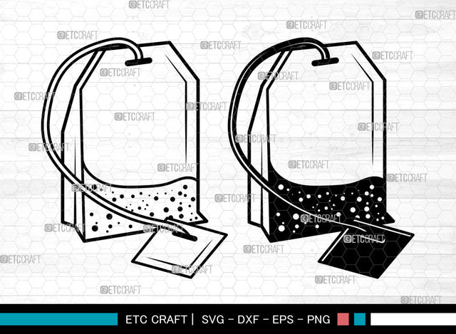 Tea Bag SVG, Tea Bag With Label SVG, Tea Time Svg, Tea Svg, Tea Lover Svg, Tea Drink Svg, Tea Bag SVG ETC Craft 