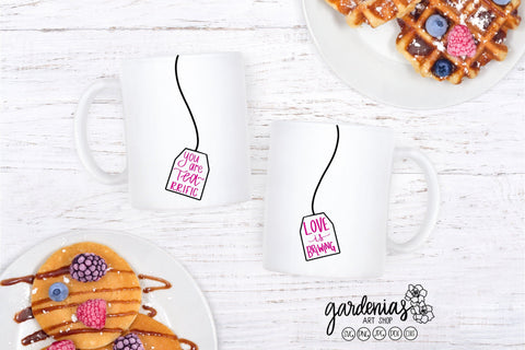 Tea Bags Love is Brewing and You are Tearrific SVG Gardenias Art Shop 
