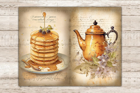 Tea Junk Journal Kit | Vintage Digital Collage Sheet SVG GlamArtZhanna 