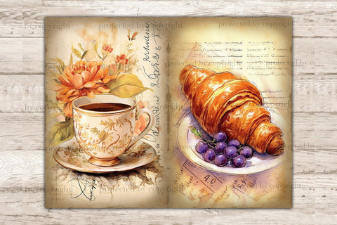 Tea Junk Journal Kit | Vintage Digital Collage Sheet SVG GlamArtZhanna 