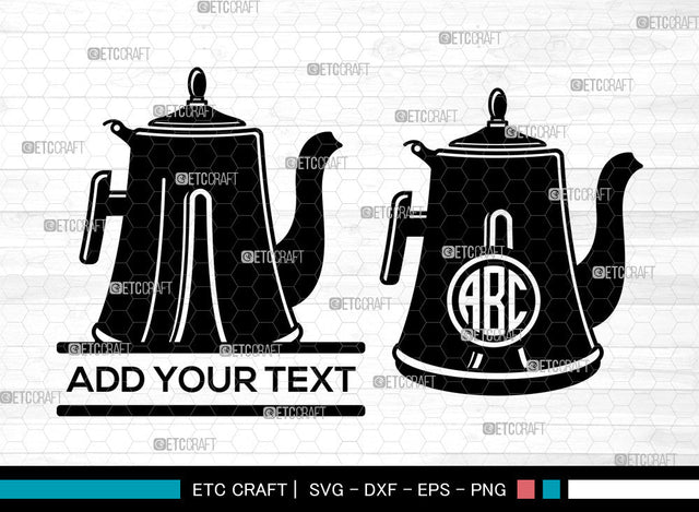 Tea Kettle SVG, Tea Pot Svg, Electric Kettle Svg, Boiling Kettle Svg, Circle Monogram, Tea Kettle Svg SVG ETC Craft 