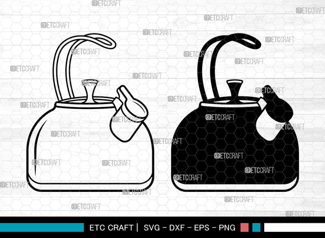Tea Kettle SVG, Tea Pot Svg, Electric Kettle Svg, Boiling Kettle Svg, Kettle Svg, Tea Kettle Svg SVG ETC Craft 