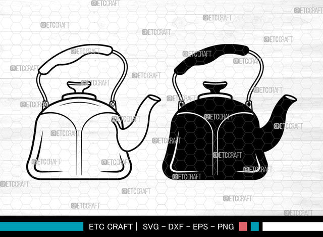 Tea Kettle SVG, Tea Pot Svg, Electric Kettle Svg, Boiling Kettle Svg, Kettle Svg, Tea Kettle Svg SVG ETC Craft 