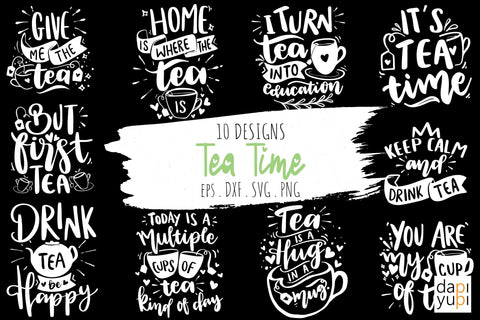 Tea Lover Bundle, Tea Lover Quotes SVG dapiyupi store 