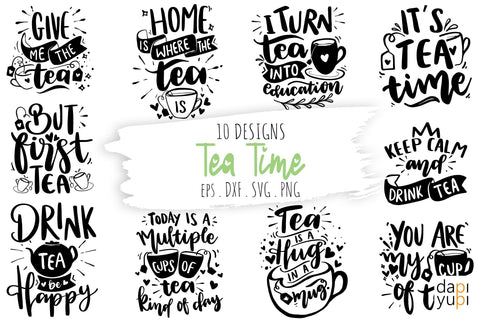 Tea Lover Bundle, Tea Lover Quotes SVG dapiyupi store 