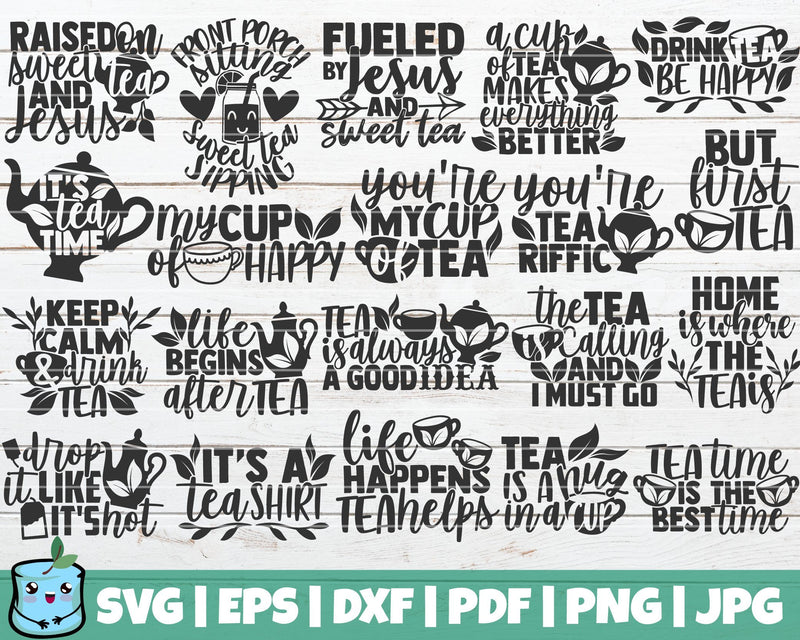 Tea Lover SVG Bundle | SVG Cut Files SVG MintyMarshmallows 