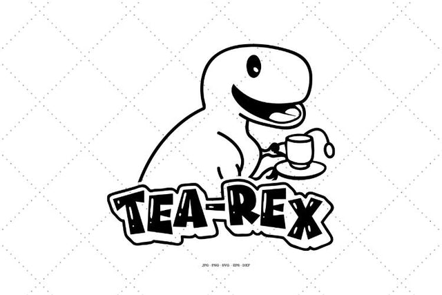 Tea Lover, Tea Svg, T-Rex Gift, Tea Drinker SVG SVG Digital Designer 