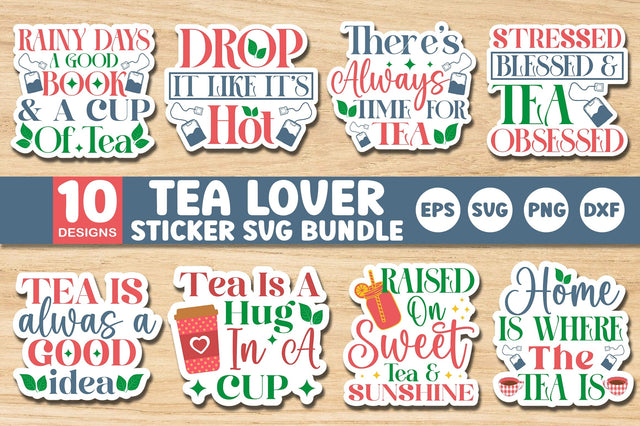 Tea Lovers Sticker SVG Design Bundle SVG SH_Tee store 