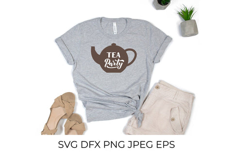 Tea party calligraphy hand lettering on tea pot SVG SVG LaBelezoka 