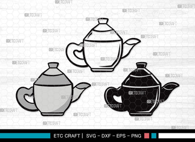 Tea Set SVG Cut File | Tea Cup Svg | Tea Pot Svg | Tea Kettle Svg | Tea Set Clipart SVG ETC Craft 