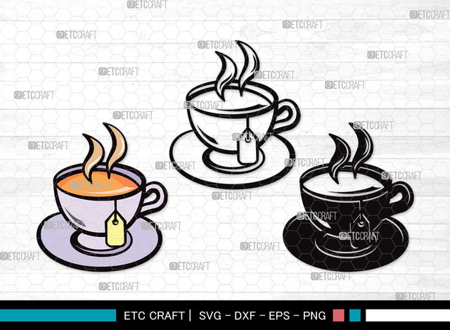 Tea Set SVG Cut File | Tea Cup Svg | Tea Pot Svg | Tea Kettle Svg | Tea Set Clipart SVG ETC Craft 