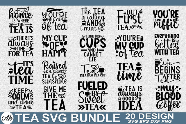 Tea SVG Bundle Cut File SVG akazaddesign 