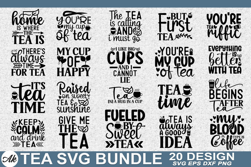Tea SVG Bundle Cut File SVG akazaddesign 