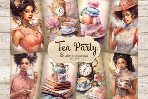 Tea Time Junk Journal Kit | Flower Journal Card SVG GlamArtZhanna 