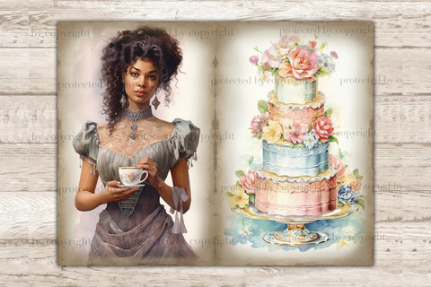 Tea Time Junk Journal Kit | Flower Journal Card SVG GlamArtZhanna 