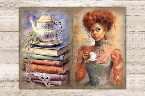 Tea Time Junk Journal Kit | Flower Journal Card SVG GlamArtZhanna 