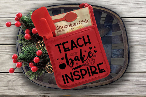 Teach Bake Repeat SVG I Christmas Pot Holders Teachers SVG SVG Happy Printables Club 